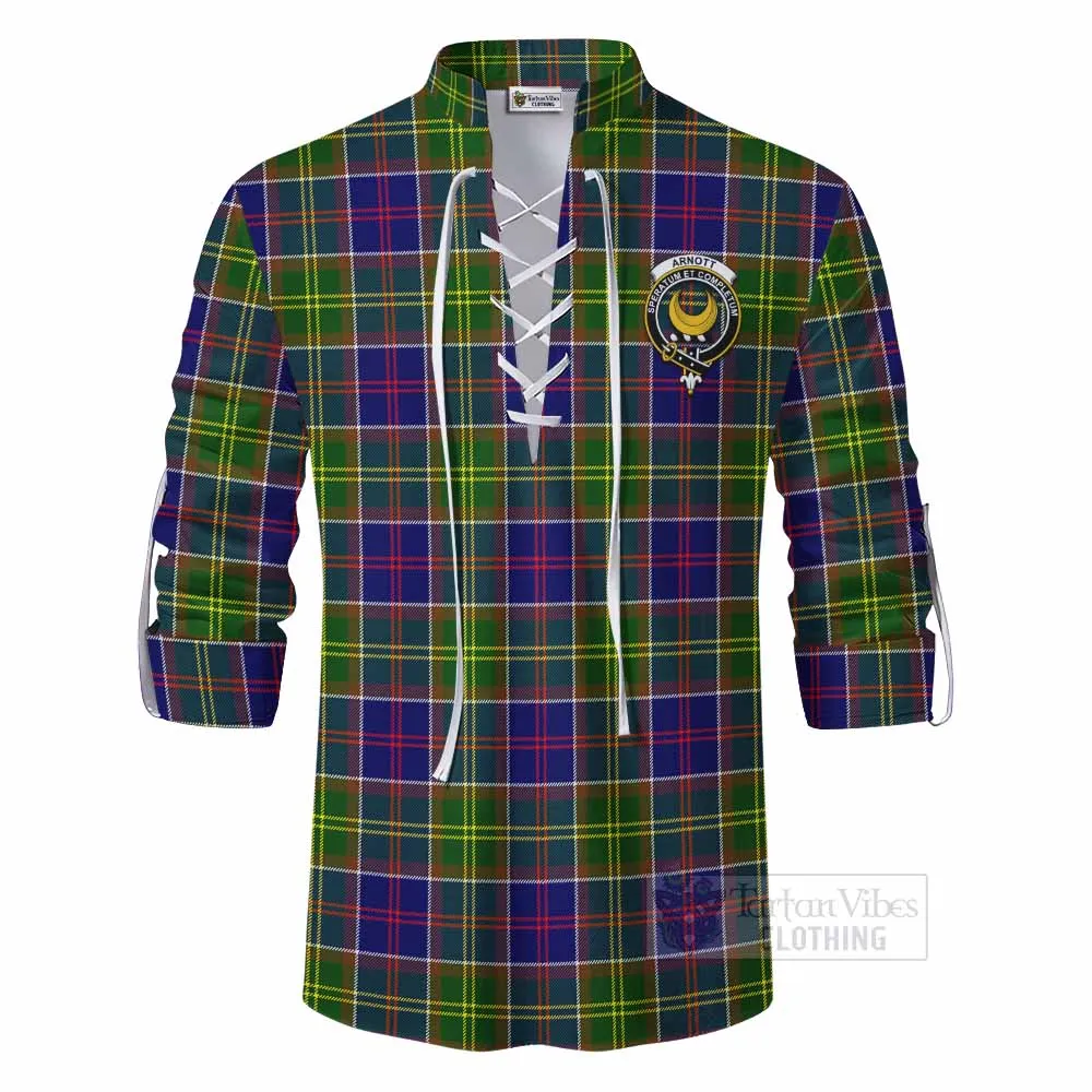 Arnott Tartan Ghillie Kilt Shirt with Family Crest DNA In Me Style