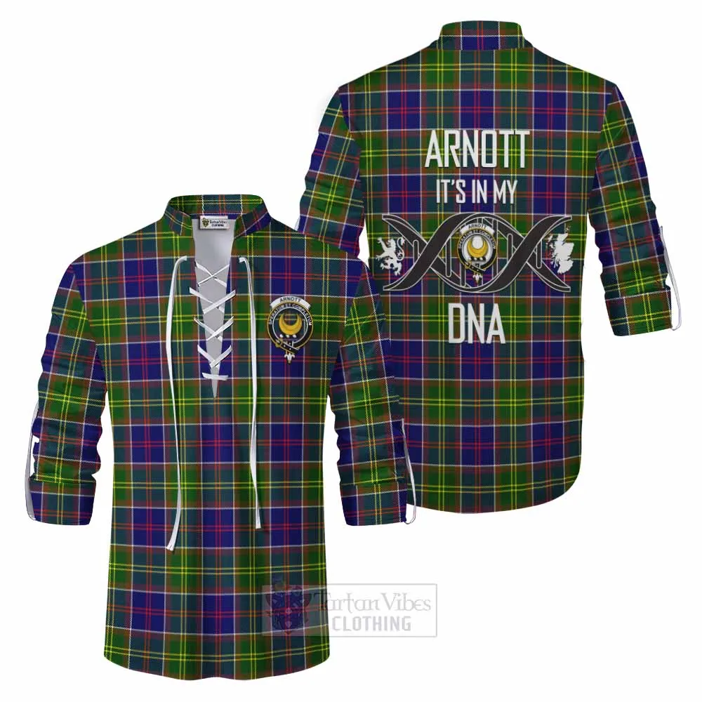 Arnott Tartan Ghillie Kilt Shirt with Family Crest DNA In Me Style