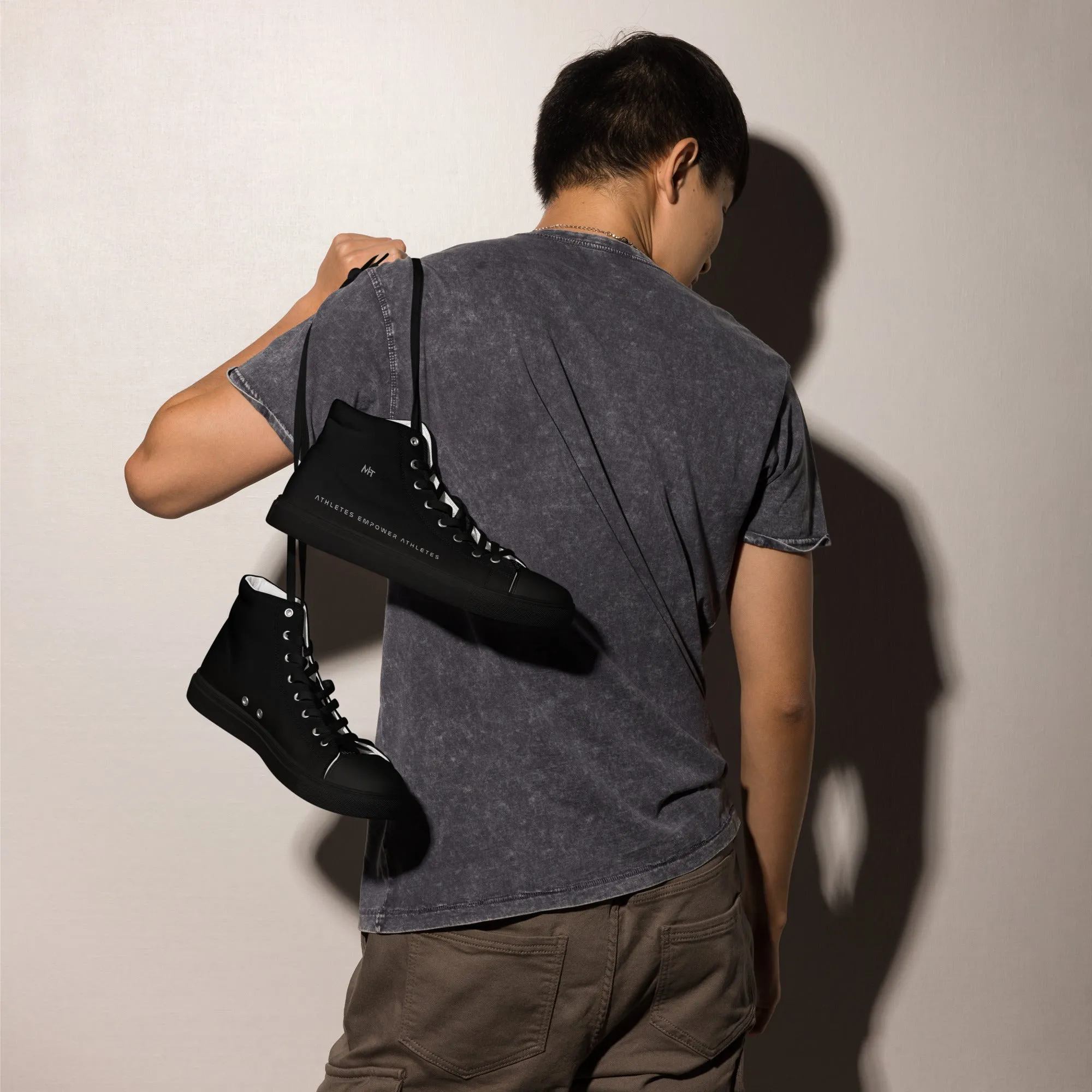Athletes Empower Athletes - Men’s high top canvas shoes