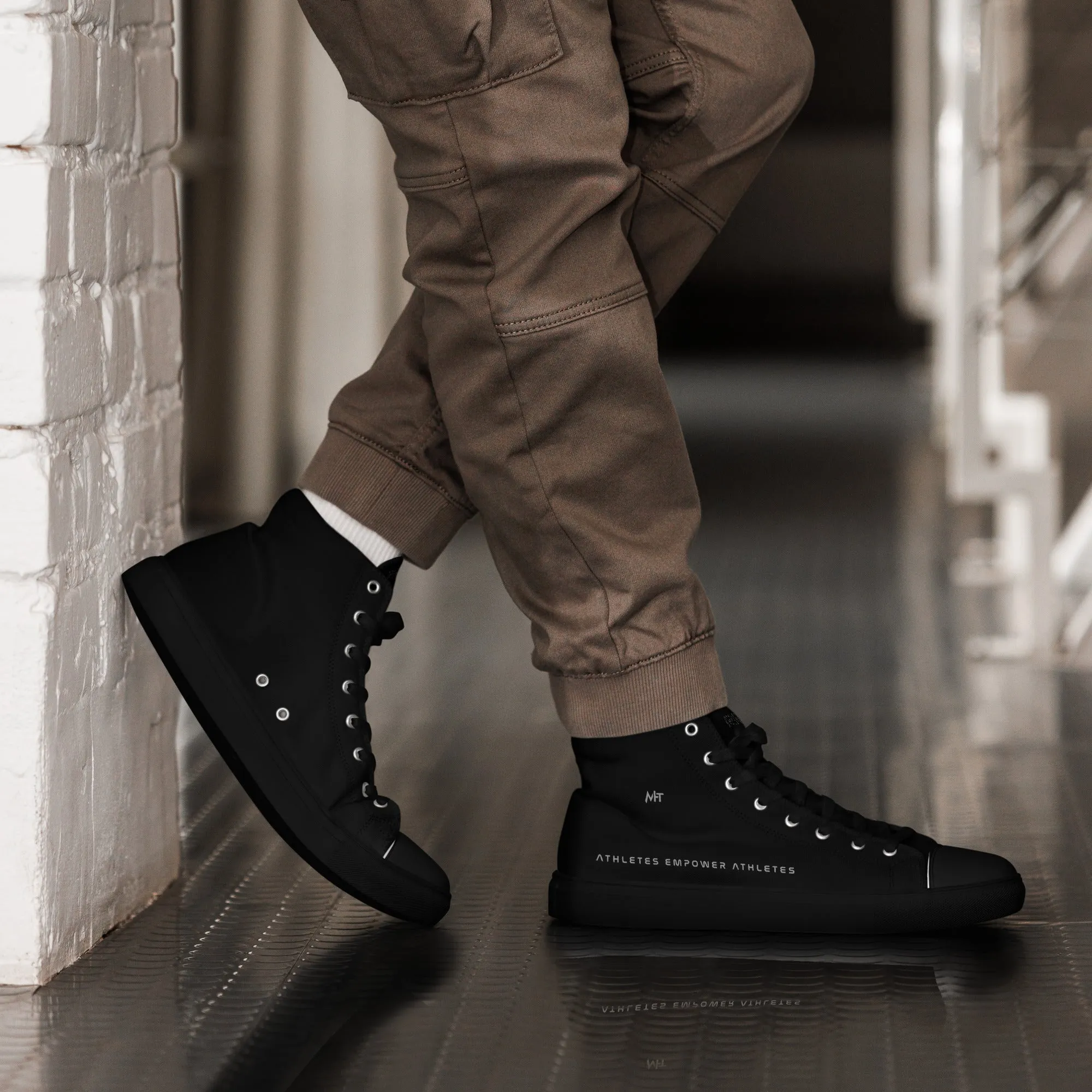 Athletes Empower Athletes - Men’s high top canvas shoes