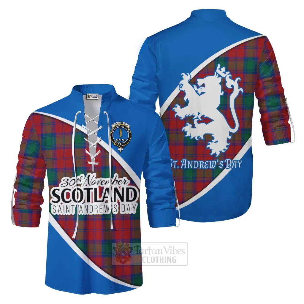 Auchinleck (Affleck) Family Crest Tartan Ghillie Kilt Shirt Celebrate Saint Andrew's Day in Style
