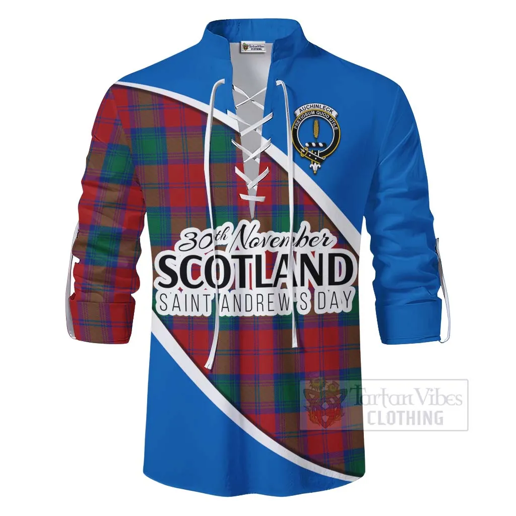 Auchinleck (Affleck) Family Crest Tartan Ghillie Kilt Shirt Celebrate Saint Andrew's Day in Style