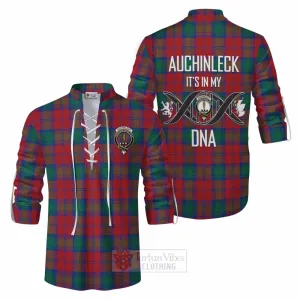 Auchinleck (Affleck) Tartan Ghillie Kilt Shirt with Family Crest DNA In Me Style