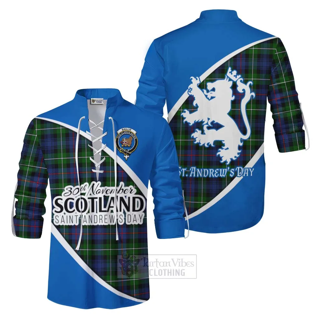 Baillie (Bailey) Family Crest Tartan Ghillie Kilt Shirt Celebrate Saint Andrew's Day in Style