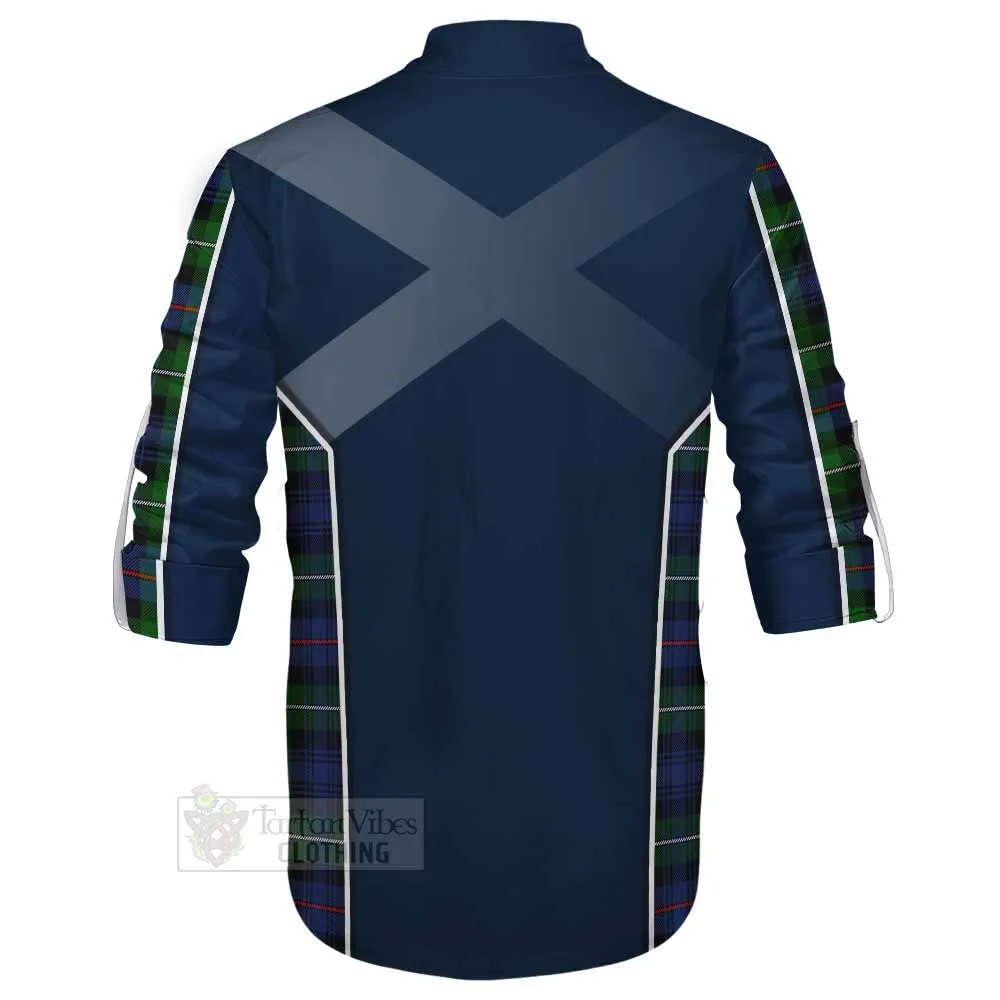 Baillie (Bailey) Tartan Ghillie Kilt Shirt with Family Crest and Lion Rampant Vibes Sport Style