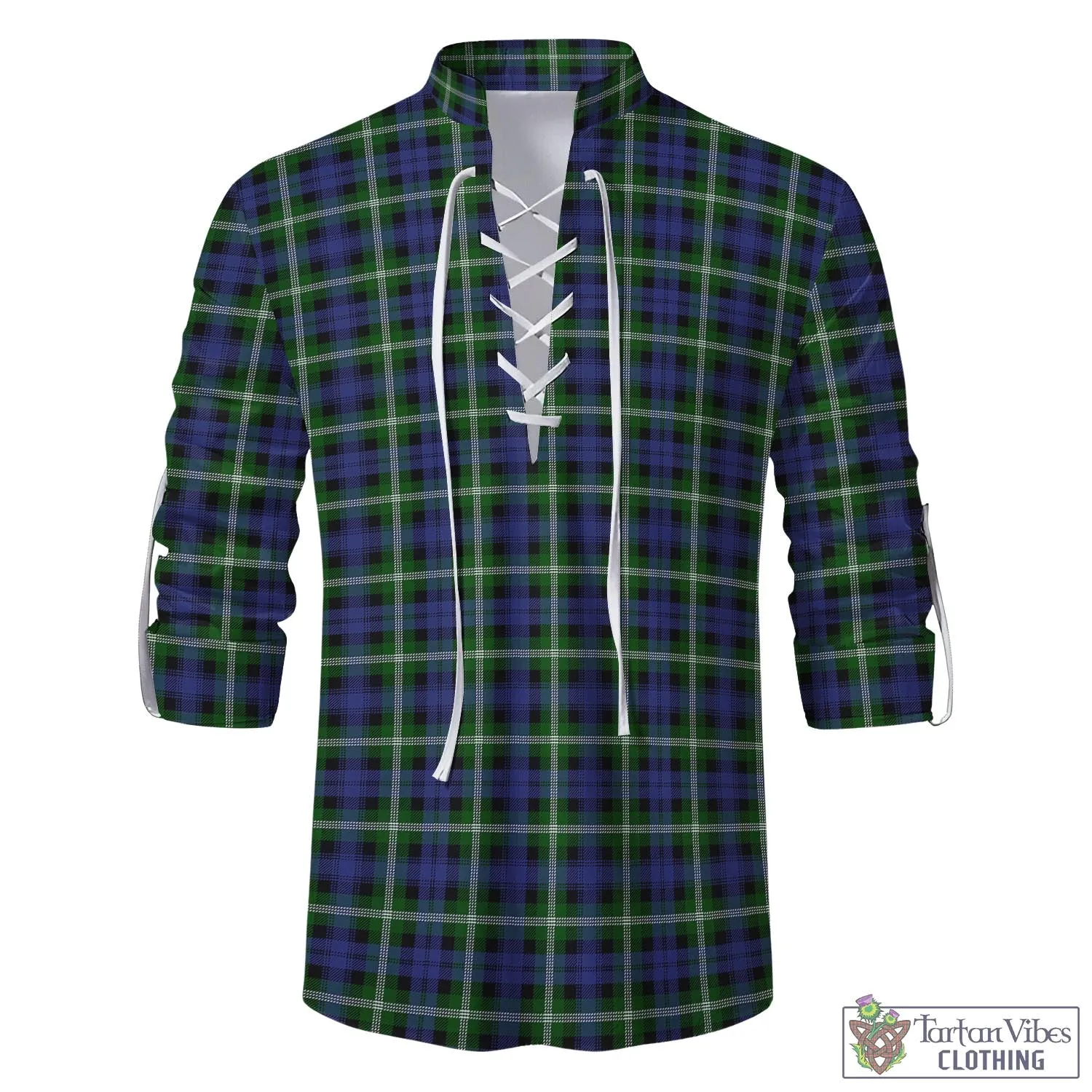 Baillie (Bailey) Tartan Men's Scottish Traditional Jacobite Ghillie Kilt Shirt