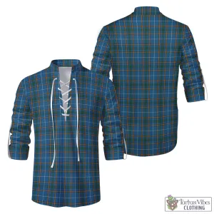 Bain Tartan Men's Scottish Traditional Jacobite Ghillie Kilt Shirt