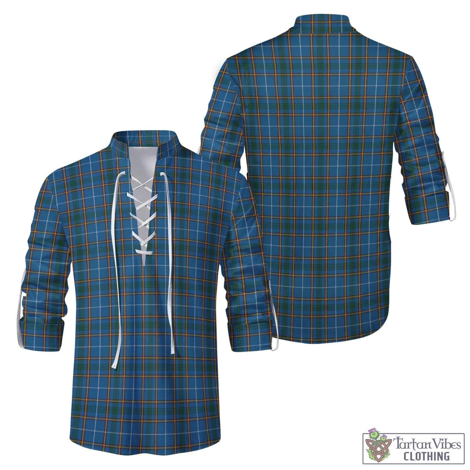 Bain Tartan Men's Scottish Traditional Jacobite Ghillie Kilt Shirt