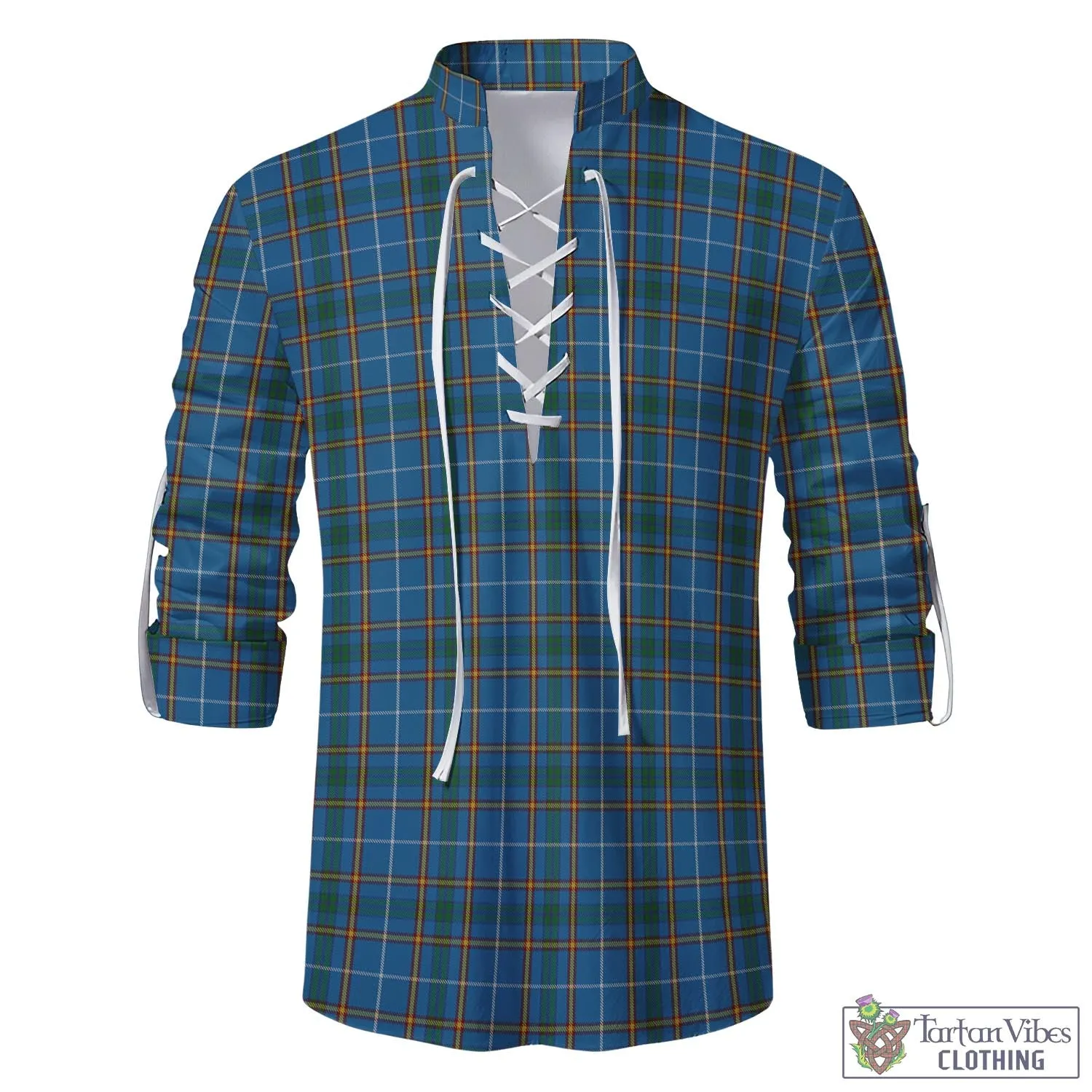 Bain Tartan Men's Scottish Traditional Jacobite Ghillie Kilt Shirt