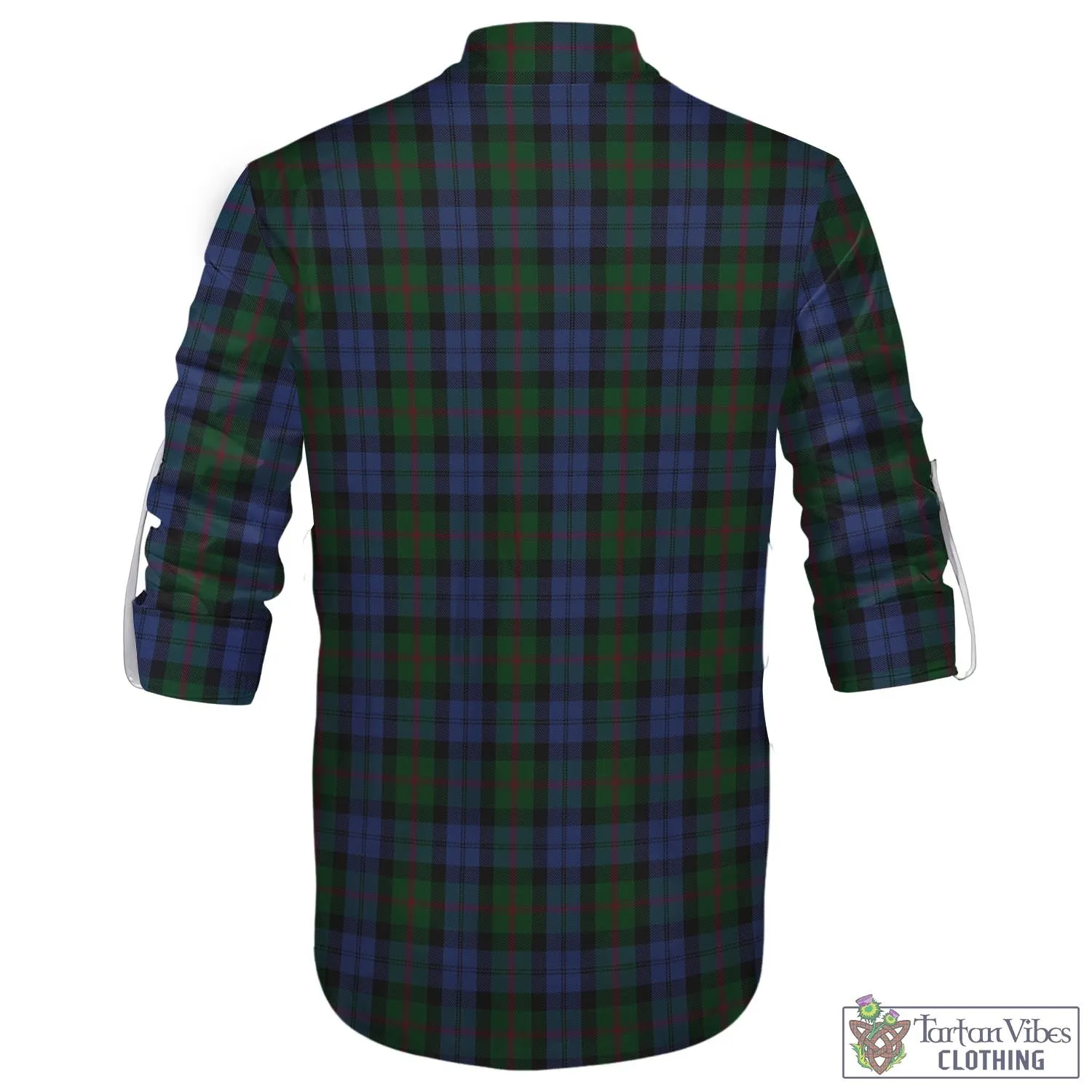 Baird Tartan Men's Scottish Traditional Jacobite Ghillie Kilt Shirt with Family Crest