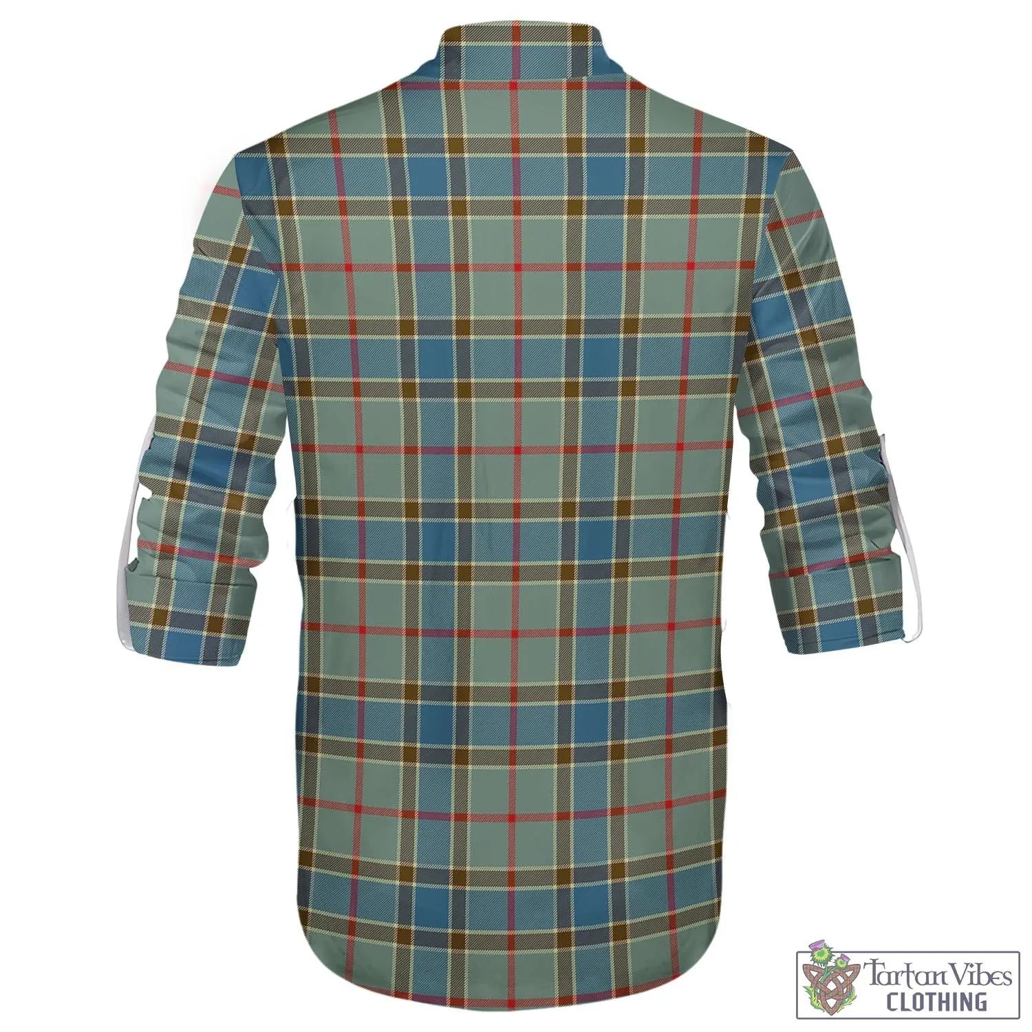 Balfour Blue Tartan Men's Scottish Traditional Jacobite Ghillie Kilt Shirt