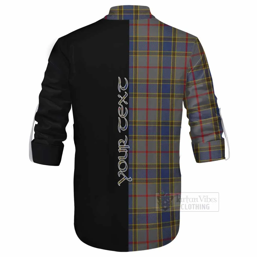 Balfour Tartan Ghillie Kilt Shirt with Family Crest and Half Of Me Style