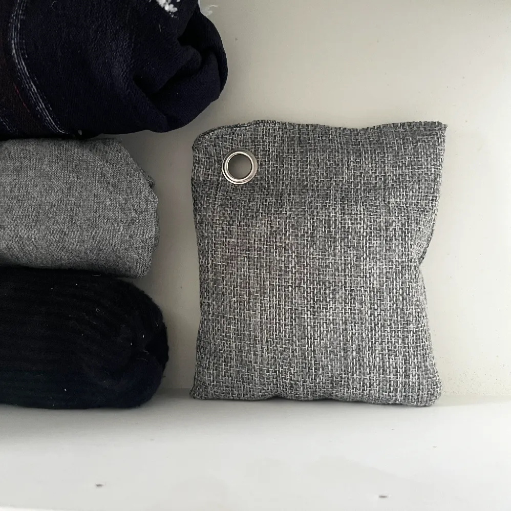 Bamboo Charcoal Air Purifier Bags (Grey) - Set of 2