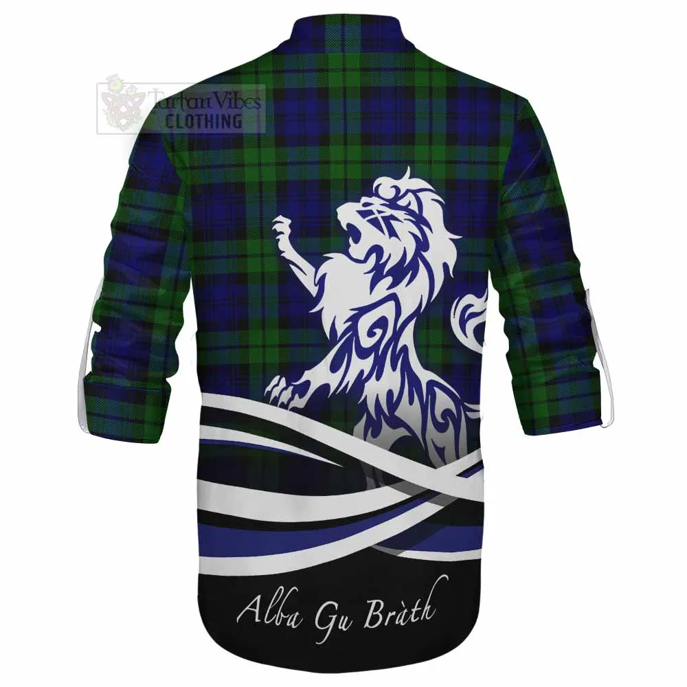 Bannatyne Tartan Ghillie Kilt Shirt with Alba Gu Brath Regal Lion Emblem