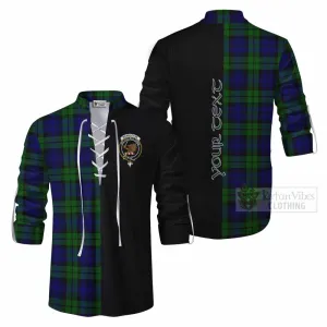 Bannatyne Tartan Ghillie Kilt Shirt with Family Crest and Half Of Me Style