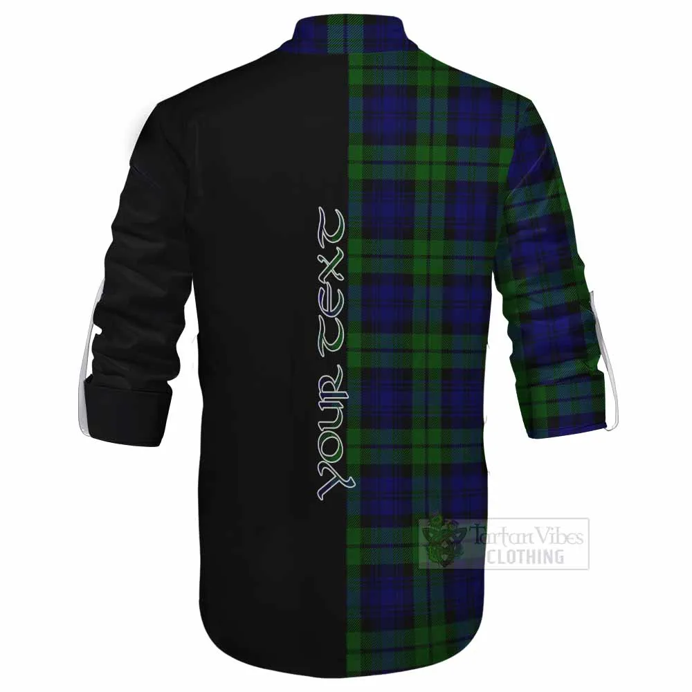Bannatyne Tartan Ghillie Kilt Shirt with Family Crest and Half Of Me Style