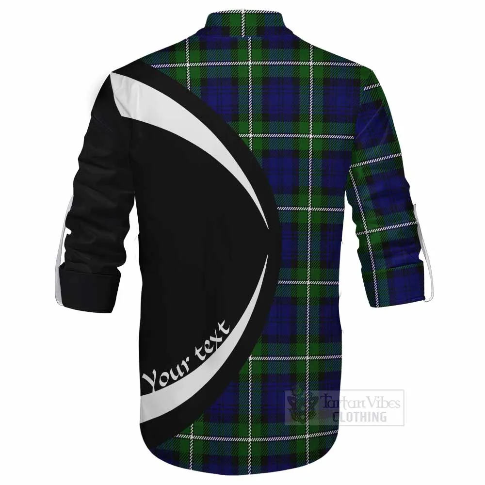 Bannerman Tartan Ghillie Kilt Shirt with Family Crest Circle Style