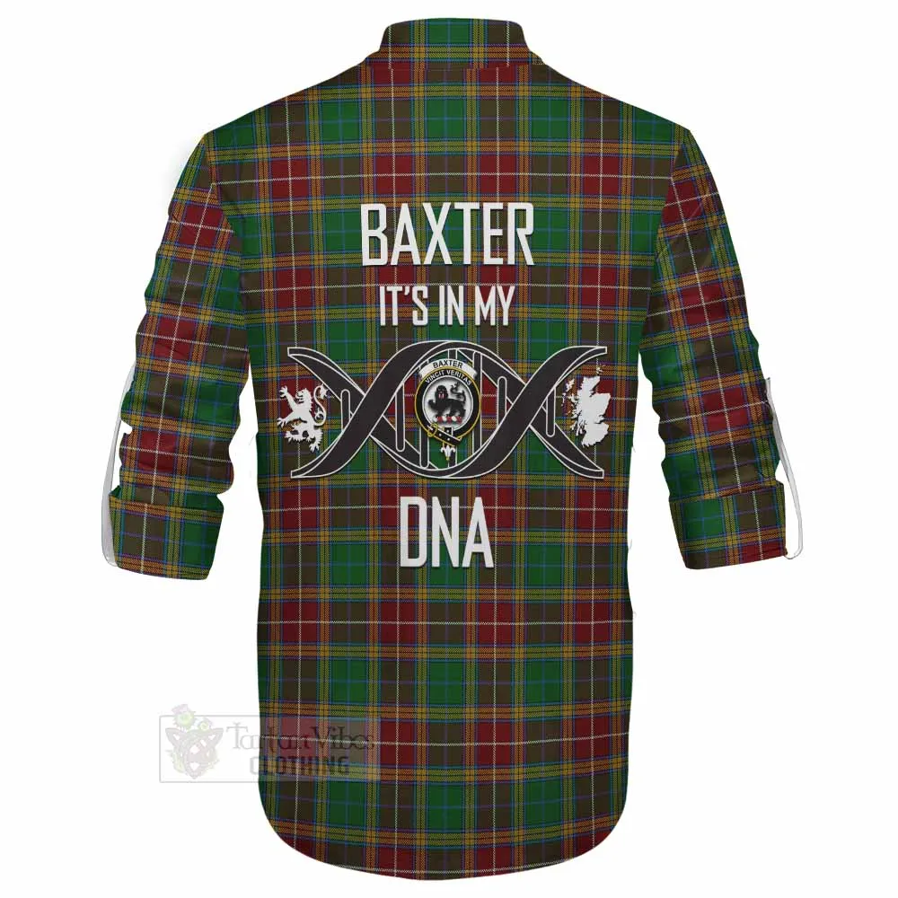 Baxter Tartan Ghillie Kilt Shirt with Family Crest DNA In Me Style
