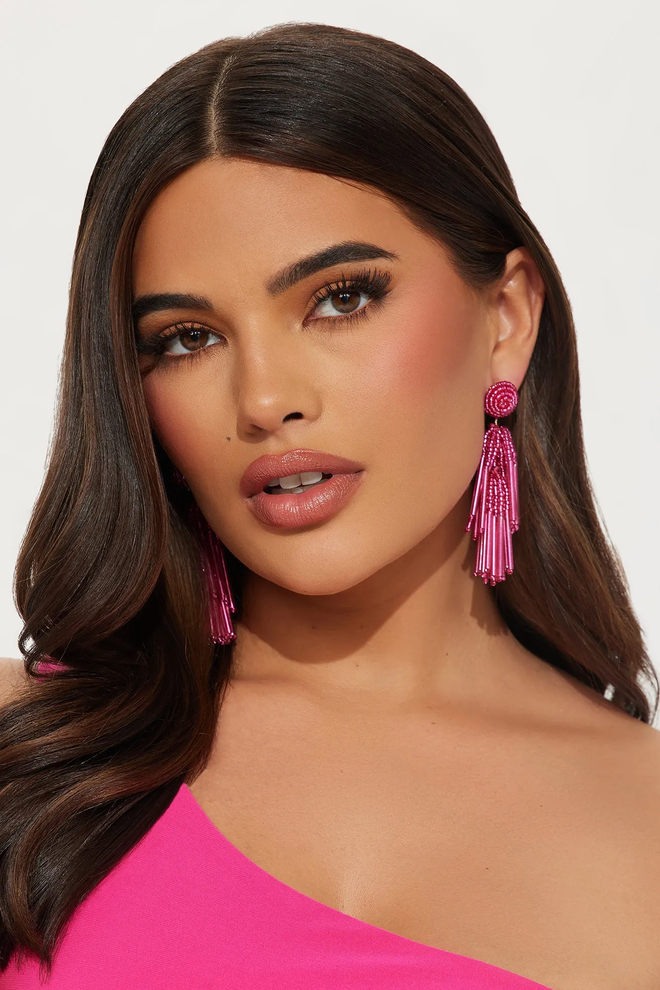 Bead The Rest Earrings  - Pink