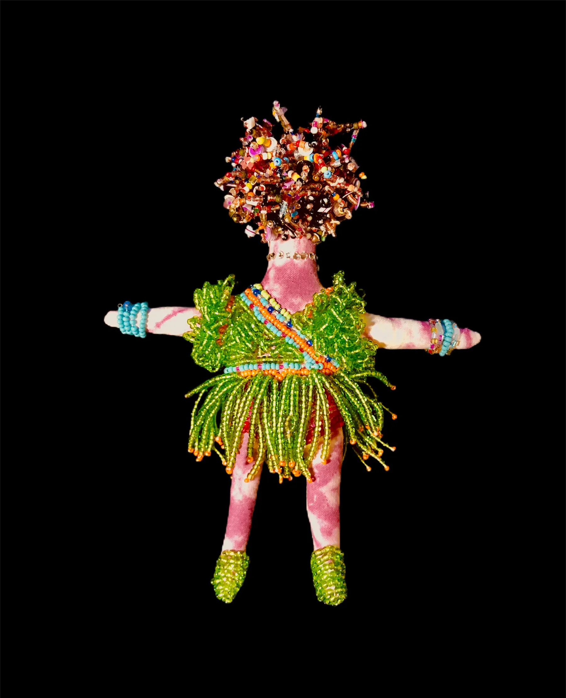Beaded Doll with Green Shoes