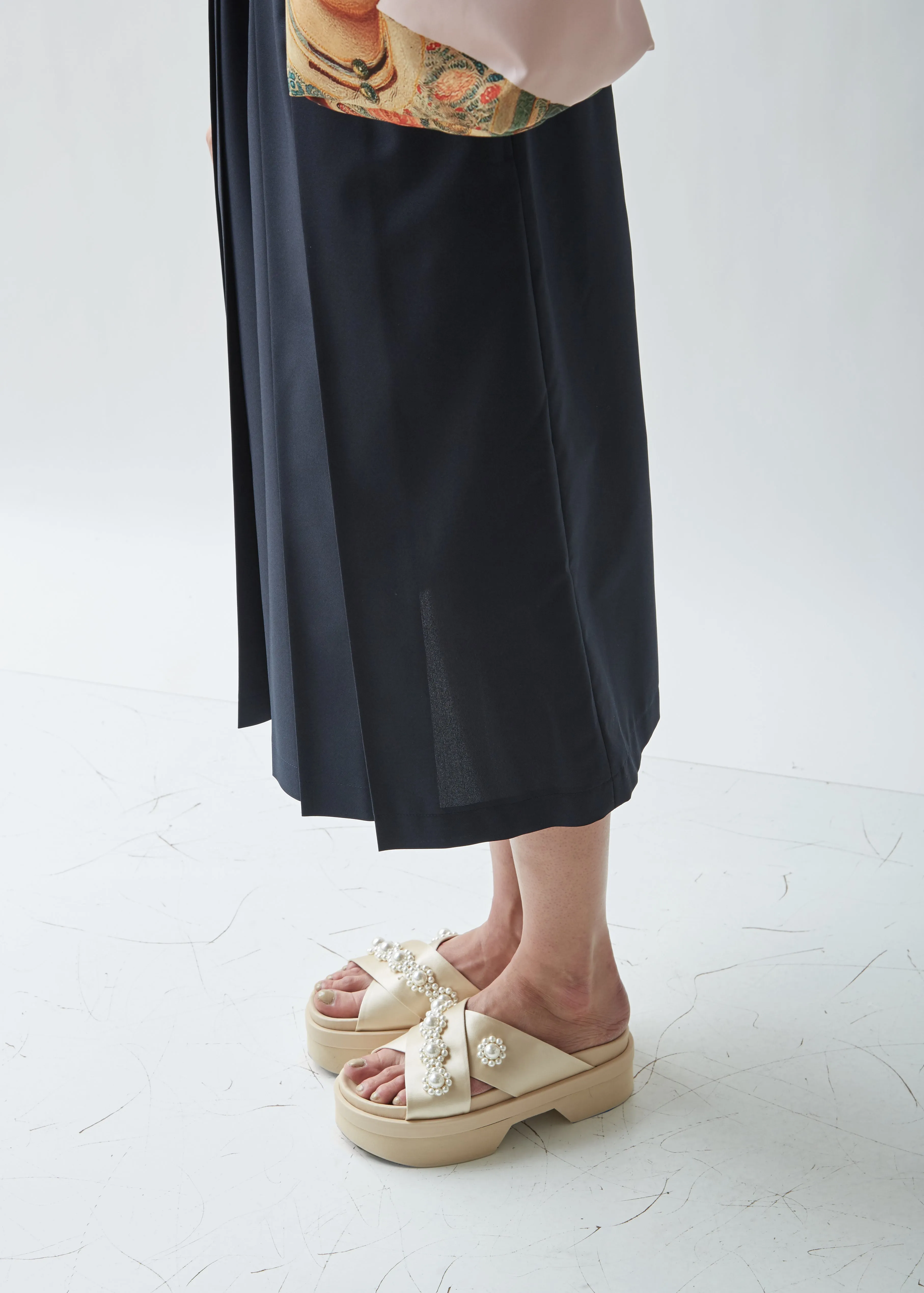 Beaded Satin Japanese Sole Sandals