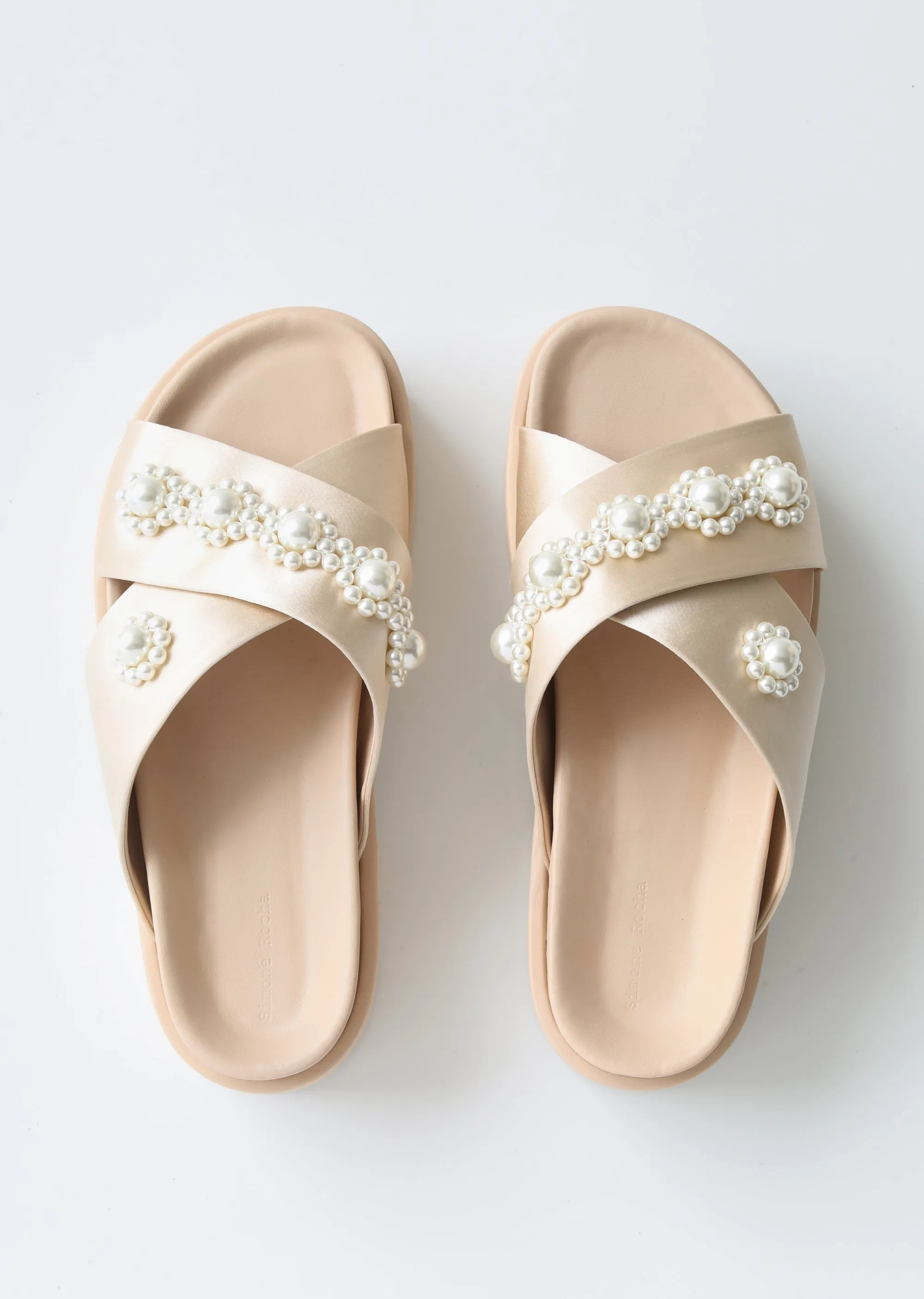 Beaded Satin Japanese Sole Sandals