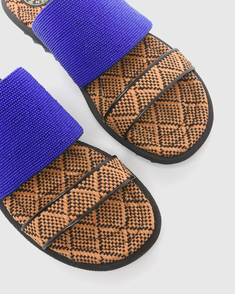 Beaded Slide in Blue