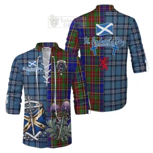 Beattie (Beatty) Tartan Ghillie Kilt Shirt Happy St. Andrew's Day Half Tartan Style
