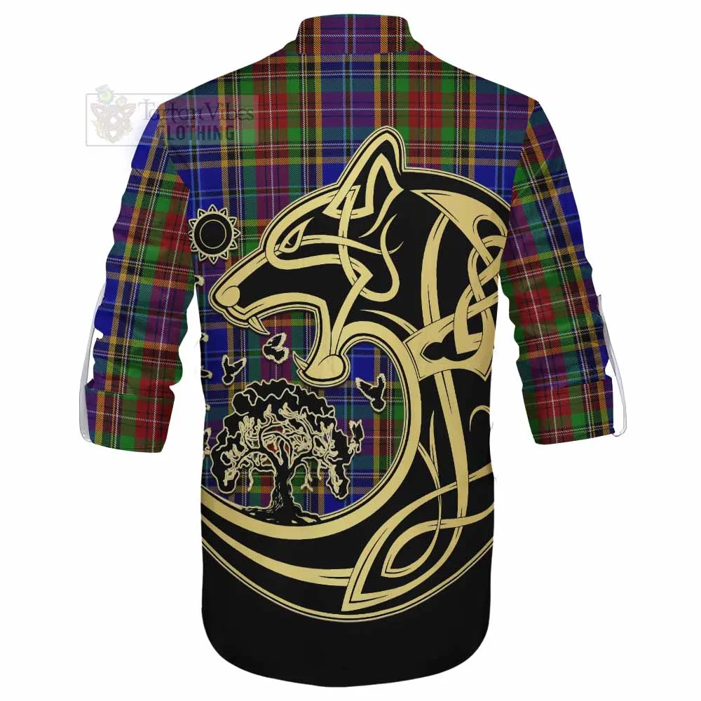 Beattie (Beatty) Tartan Ghillie Kilt Shirt with Family Crest Celtic Wolf Style