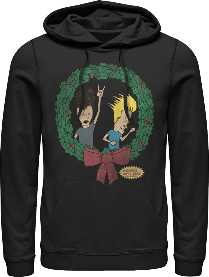 Beavis And Butt-Head Christmas Wreath Hoodie