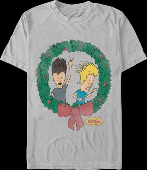 Beavis And Butt-Head Christmas Wreath T-Shirt