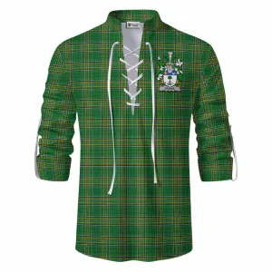 Beirne Irish Clan Tartan Ghillie Kilt Shirt with Coat of Arms