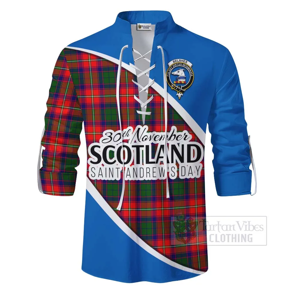 Belshes (Belsches) Family Crest Tartan Ghillie Kilt Shirt Celebrate Saint Andrew's Day in Style