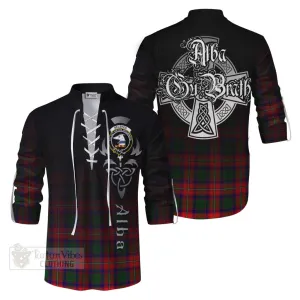 Belshes (Belsches) Tartan Ghillie Kilt Shirt Featuring Alba Gu Brath Family Crest Celtic Inspired
