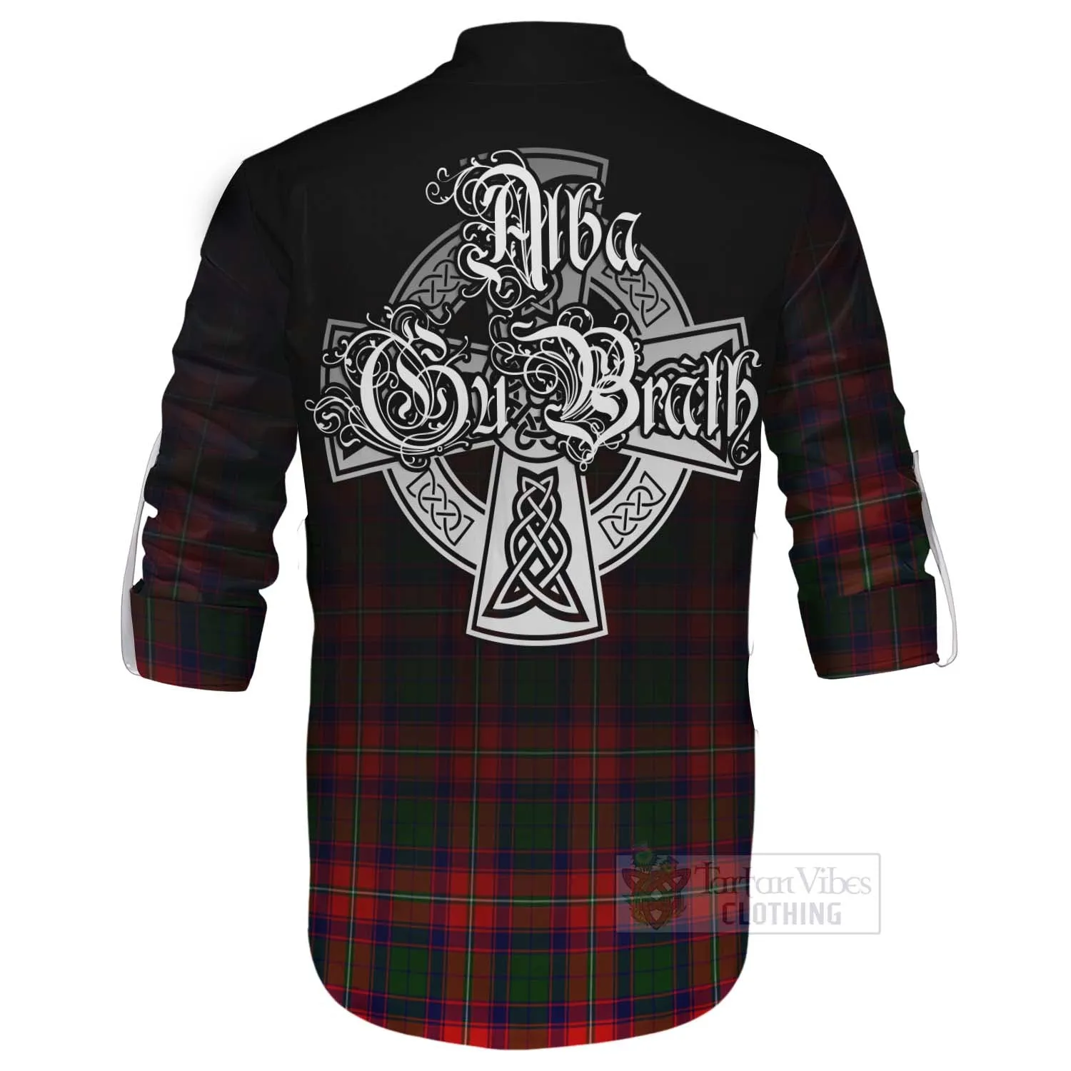 Belshes (Belsches) Tartan Ghillie Kilt Shirt Featuring Alba Gu Brath Family Crest Celtic Inspired