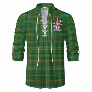 Bergin Irish Clan Tartan Ghillie Kilt Shirt with Coat of Arms