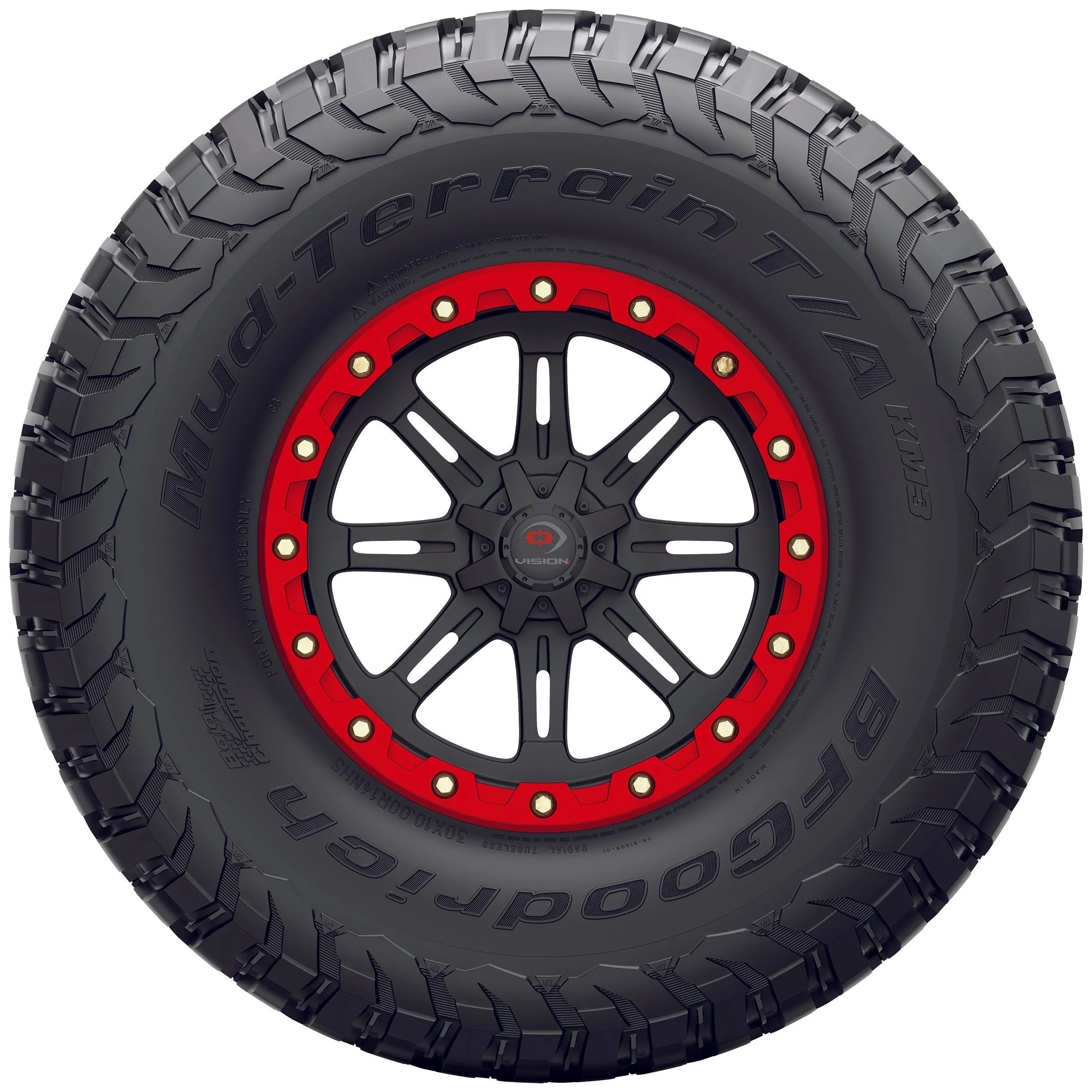 BFGOODRICH TIRE MUD TERRAIN KM3 F/R 30X10R15 RADIAL PR8 50627