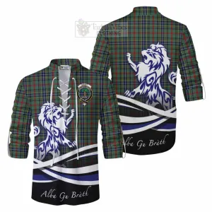 Bisset Tartan Ghillie Kilt Shirt with Alba Gu Brath Regal Lion Emblem