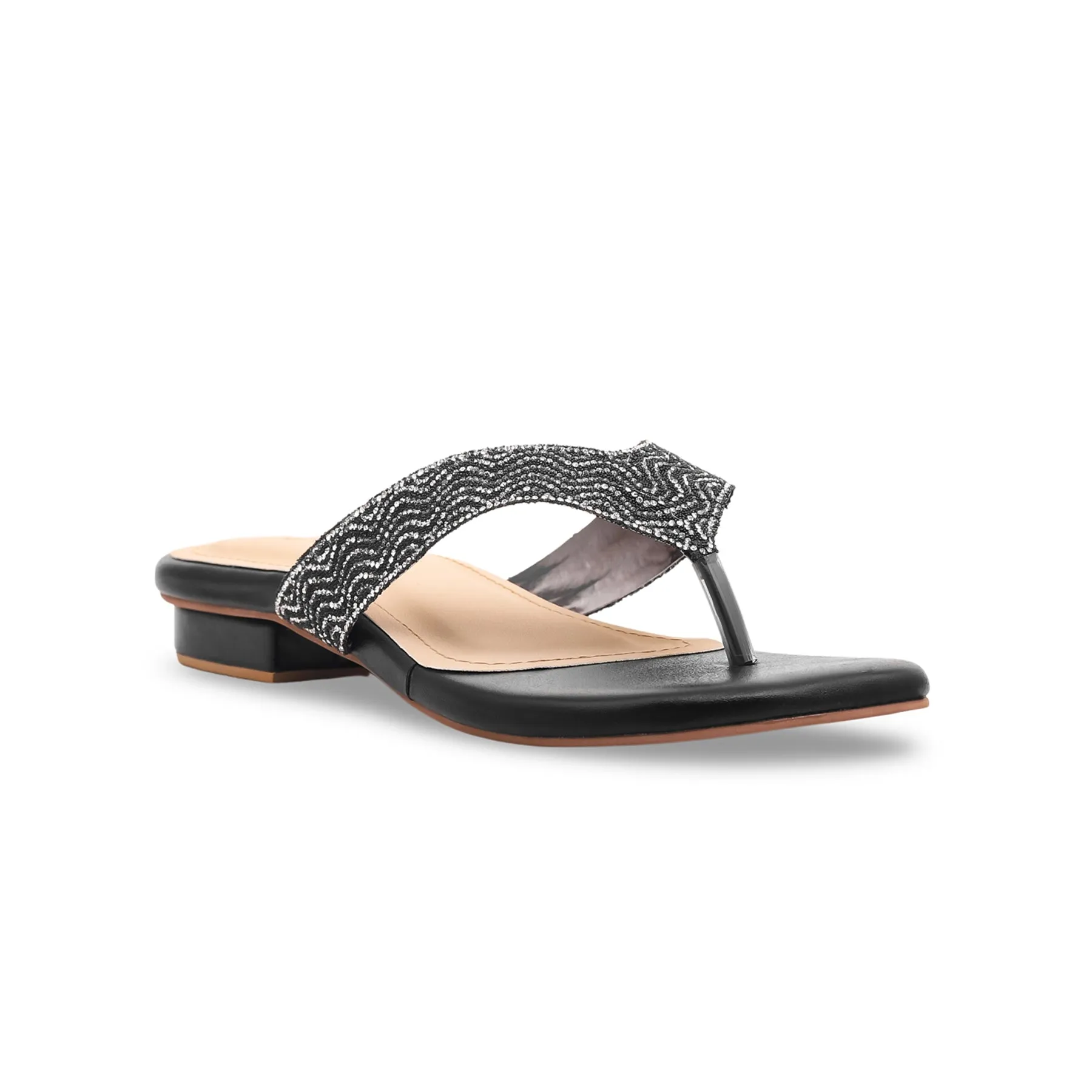 Black Fancy Chappal FN0690