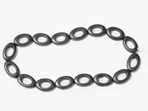 Black Oval Plastic Beads - 20x15 mm