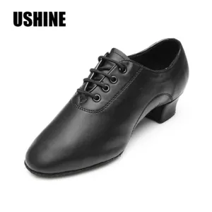 Black PU Latin Dance Shoes Man Salsa Ballroom Dancing Shoes Jazz Shoes Zapatos De Baile Latino Free Shipping
