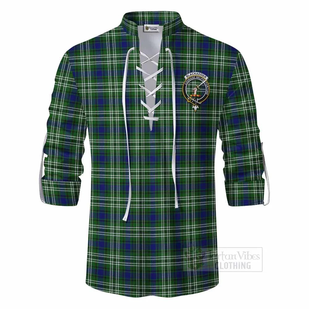 Blackadder Tartan Ghillie Kilt Shirt with Family Crest DNA In Me Style
