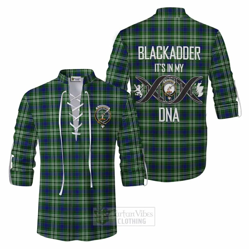 Blackadder Tartan Ghillie Kilt Shirt with Family Crest DNA In Me Style