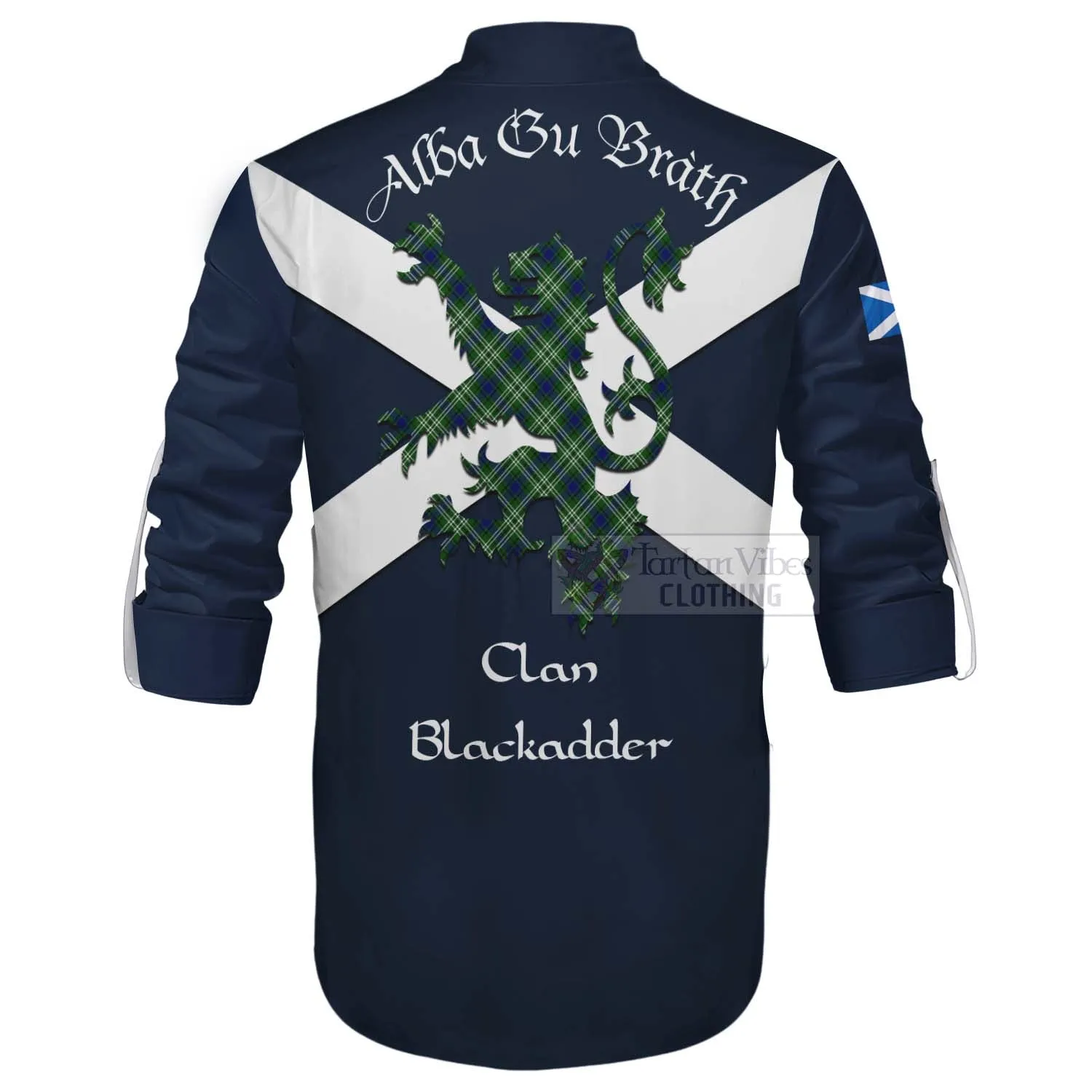 Blackadder Tartan Lion Rampant Ghillie Kilt Shirt Proudly Display Your Heritage with Alba Gu Brath and Clan Name