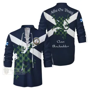 Blackadder Tartan Lion Rampant Ghillie Kilt Shirt Proudly Display Your Heritage with Alba Gu Brath and Clan Name