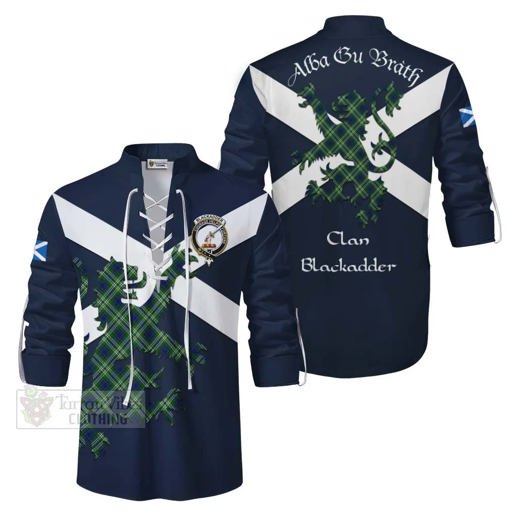 Blackadder Tartan Lion Rampant Ghillie Kilt Shirt Proudly Display Your Heritage with Alba Gu Brath and Clan Name