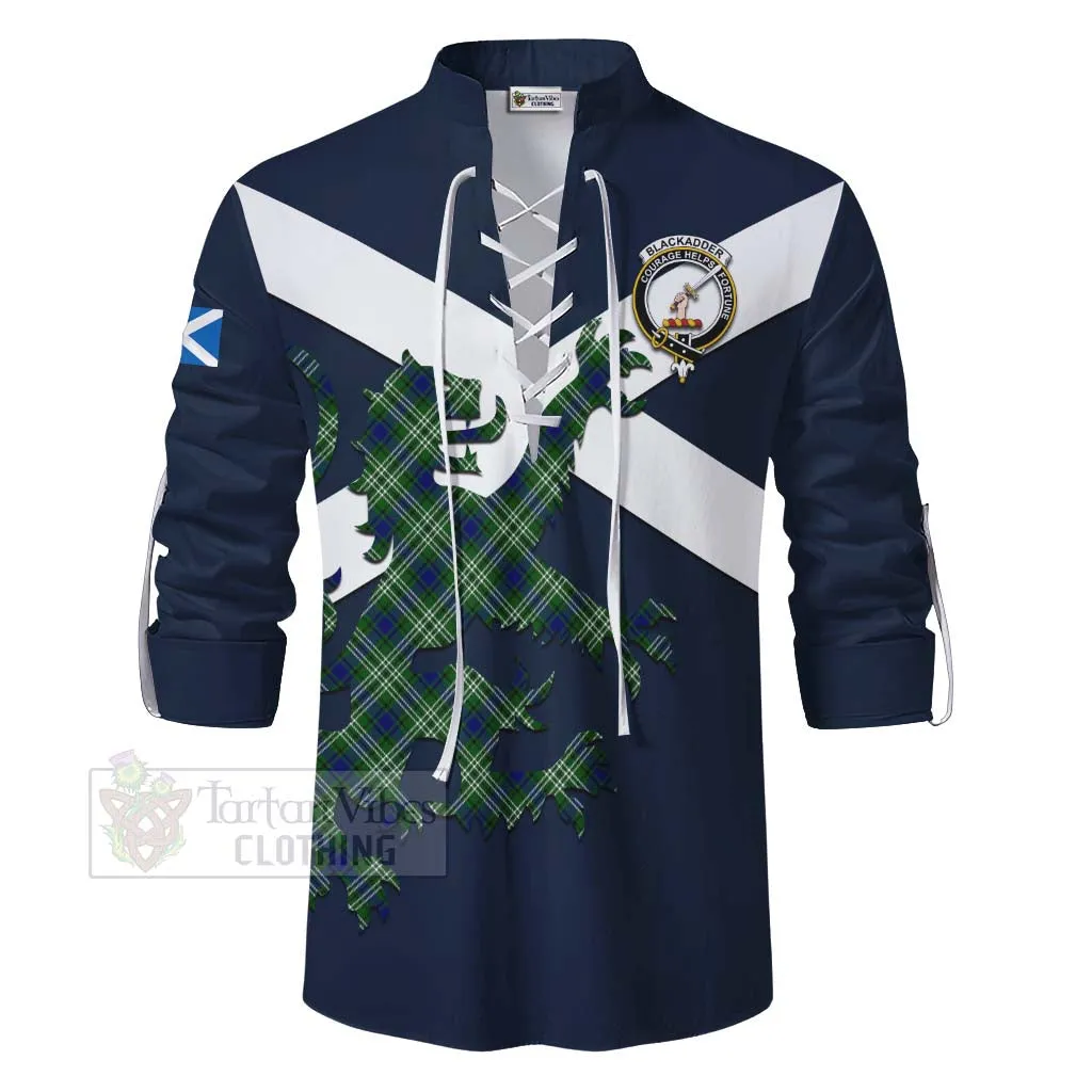 Blackadder Tartan Lion Rampant Ghillie Kilt Shirt Proudly Display Your Heritage with Alba Gu Brath and Clan Name