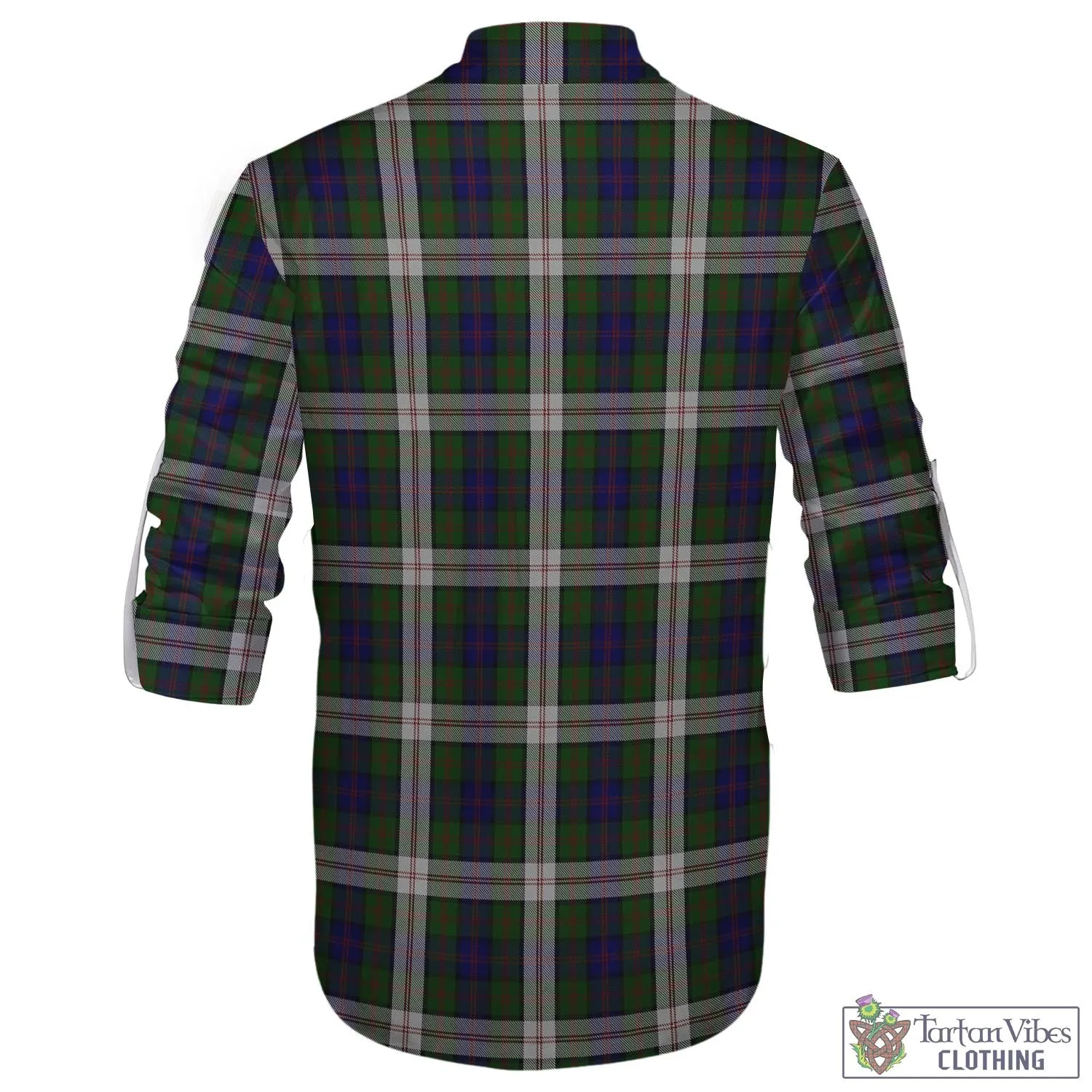 Blair Dress Tartan Men's Scottish Traditional Jacobite Ghillie Kilt Shirt with Family Crest