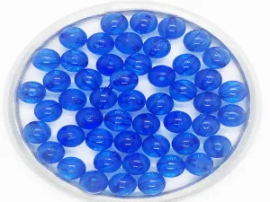 Blue Circular Plastic Beads- 8 mm