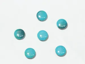 Blue Designer Circular Plastic Beads - 15 mm